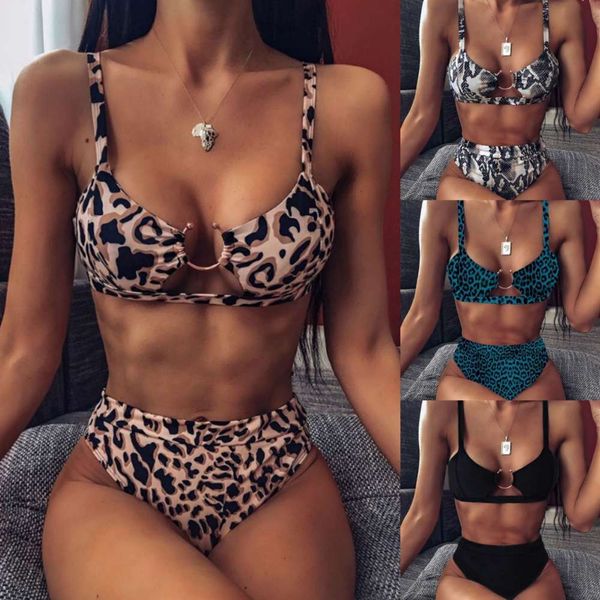 

women's swimwear bikinis swimsuit split leopard bikini q1o2, White;black