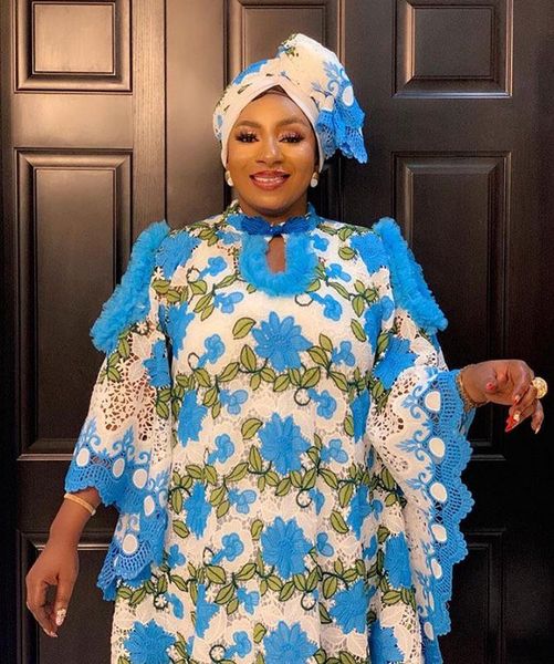 

lace african dresses for women boubou robe femme dress dashiki embroidered flower kaftan africa plus size clothing ethnic, Red