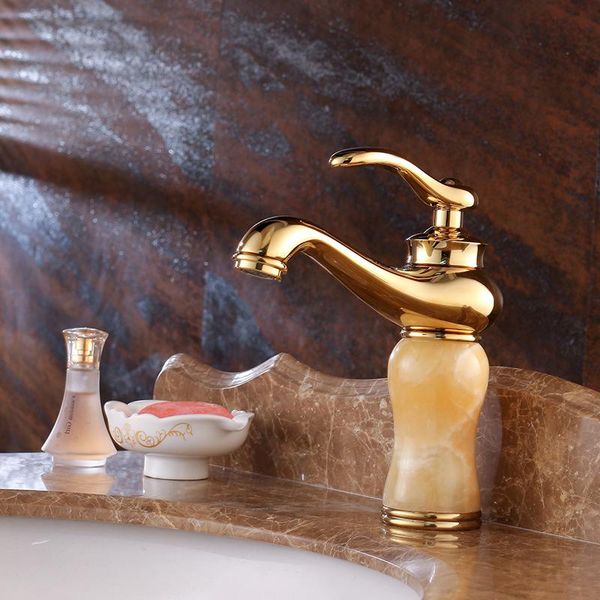 

bathroom sink faucets gold jade ware faucet single handle hole basin cold water mixer accessories