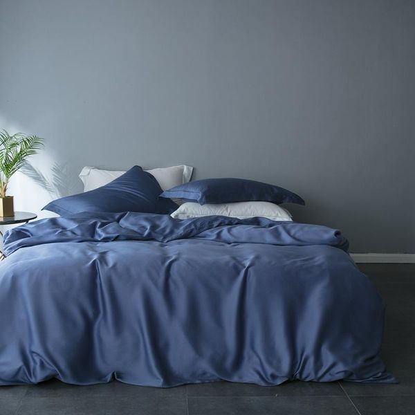 

bedding sets 2021 tencel pure color four pieces set royal duvet cover sheet bed