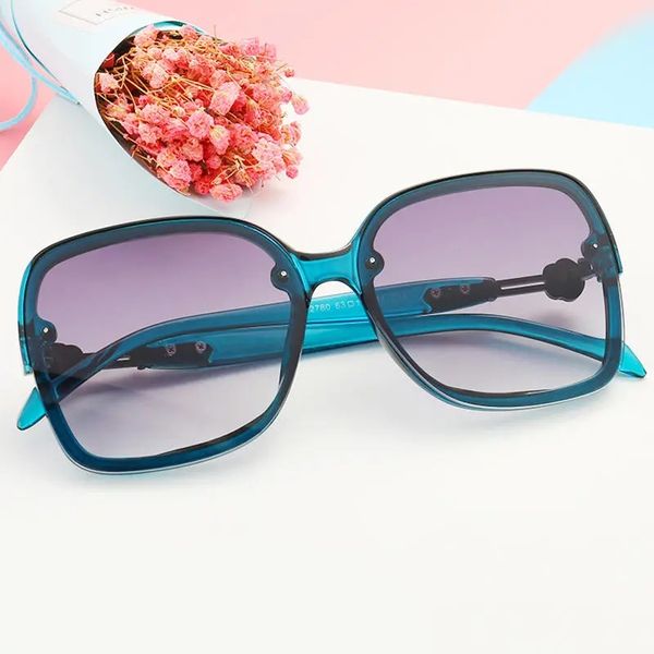 

women's fashion sunglasses large-framed anti uv400 glasses, Black