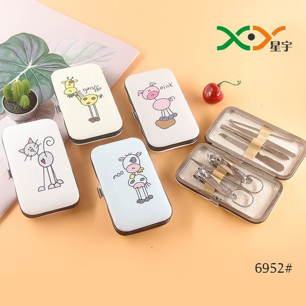 

pattern cute cartoon set 7-piece stainless steel manicure tool box