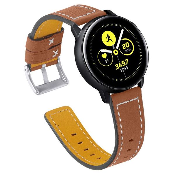 

watch bands beafiry genuine leather band 22mm brown black straps watchband for gear s3/ticwatch/huawei men women, Black;brown