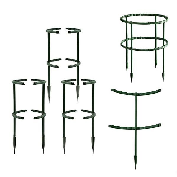 

other garden supplies 12pcs plant support stakes, upgrade double-deck spliceable half round ring, for tomato, indoor stake