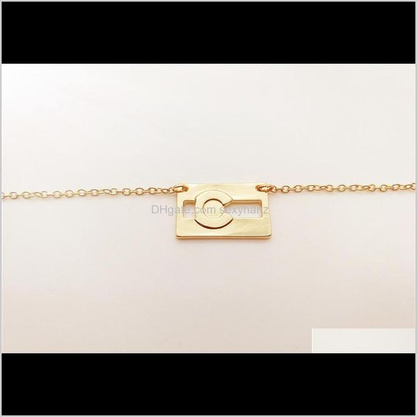 

charm jewelry drop delivery 2021 5pcs- b061 colorado simple co flag bracelet usa america state bracelets for souvenir gift gfhdq, Golden;silver