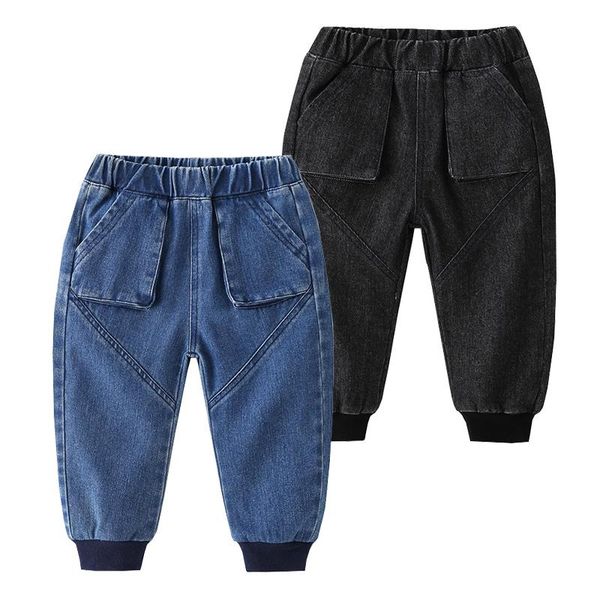 

jeans fashion boys 3d pocket design toddler winter pants children's denim trousers kids fall clothes, Blue