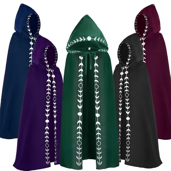 

theme costume medieval renaissance cloak hooded coat women vintage gothic cape coat long trench halloween party ghost cosplay, Black;red