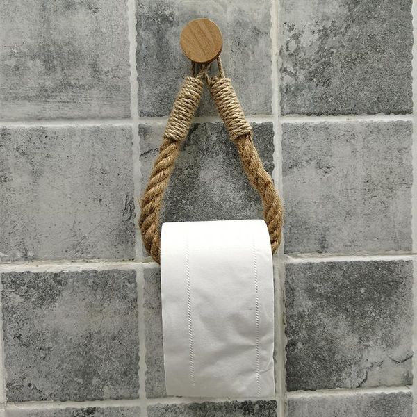

toilet paper holders holder home el bathroom decoration supplies round hook vintage towel hanging rope