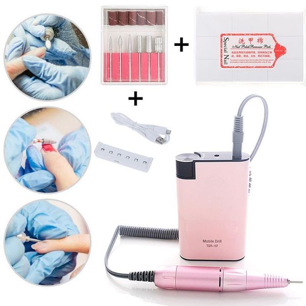 

portable rechargeable nail drill wireless manicure machine electric pedicure art tool set for equipment1
