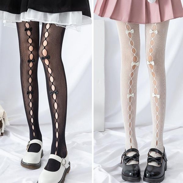 

other event & party supplies hollow out handmade bow-knot over knee 1pc women cute lace pantyhose tights good stretch lolita fashion st