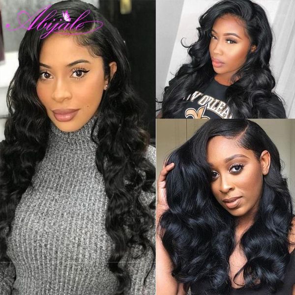 

abijale 360 lace frontal wig pre plucked remy 4x4 closure body wave 13x4 front human hair wigs for black women1, Black;brown