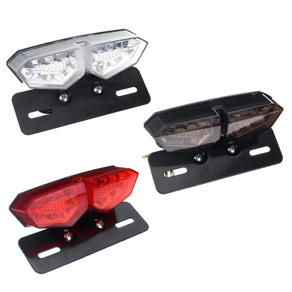 

18 led motorcycle smoke brake rear tail turn signal license integrated light