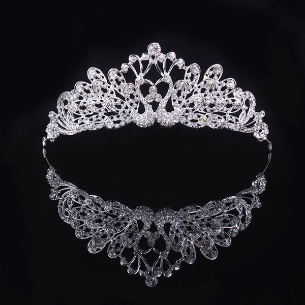 

headpieces luxury silver peacock crystals wedding crowns shinning bridal tiaras rhinestone head pieces hair accessories