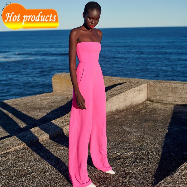 

women's jumpsuits & rompers pre-ordered you ladies'overalls celebrity cocktail party dressed pink tube leg rubbing overalls hobn, Black;white