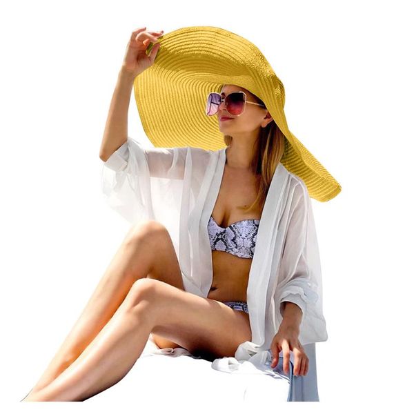 

wide brim hats women's straw fashion sun female beach hat bow summer anti uv large cap #t2g, Blue;gray