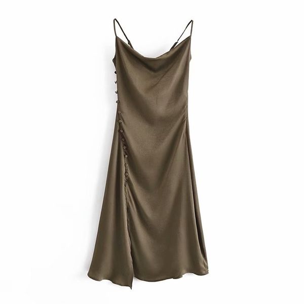 

slim women solid color high waist dress summer fashion ladies o neck a-line elegant casual female sling 210515, Black;gray