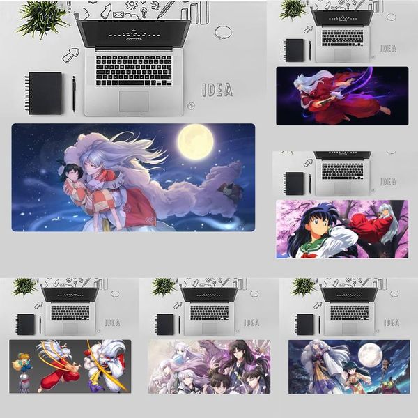 

mouse pads & wrist rests inuyasha anime rubber durable deskmousepad desk table game office work gamer large pad mats non-slip lapcus