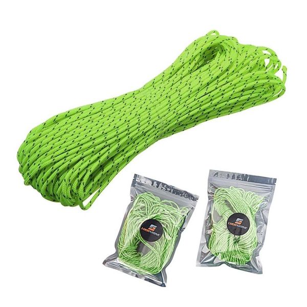 

outdoor gadgets 20m survival paracord luminous rope camping tent windproof reflective drying mountaineering lanyard ropes