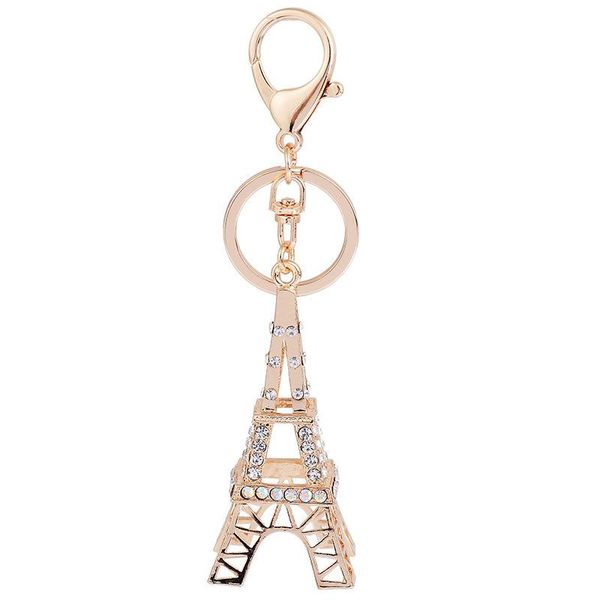 

keychains creative paris tower car key chain exquisite fashion women's bags decorative small gift pendant, Silver