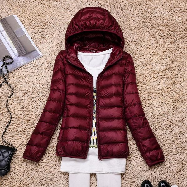 

women's down & parkas lightweight down jacket women short hooded thin section woman ikwc, Black