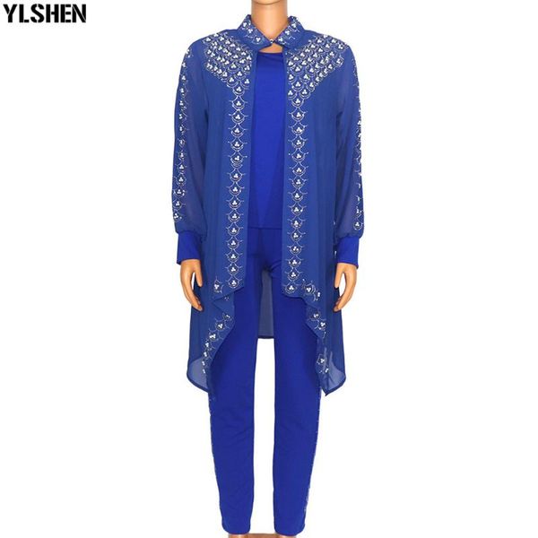 

ethnic clothing african sets for women 2021 long sleeve beading sequined elastic bazin baggy pants rock style dashiki famous suit lady, Red