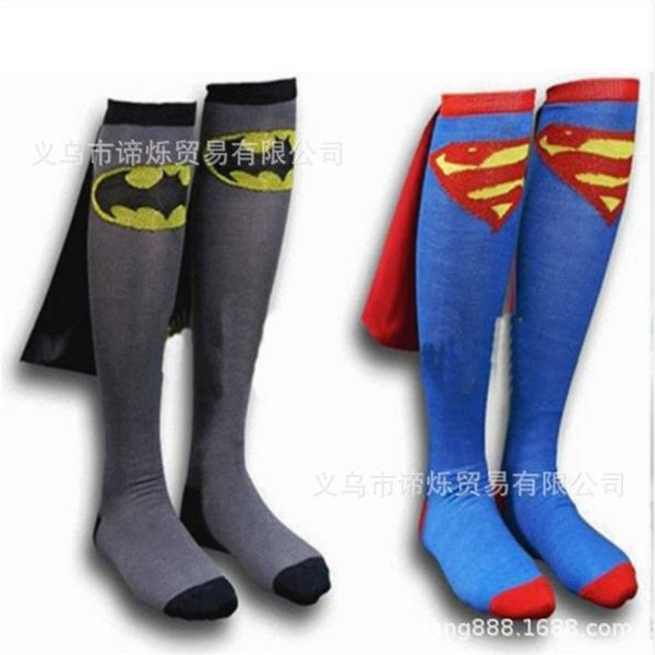 

superman football socks cartoon superman / batman cape creative socks, Black