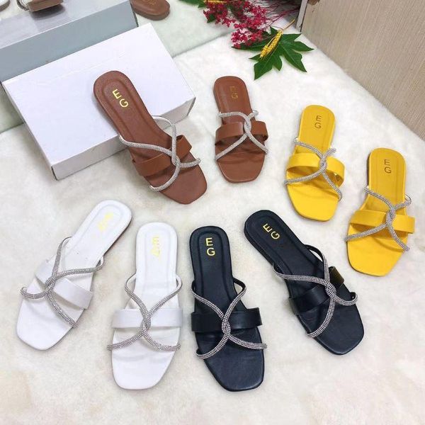 

summer slippers thin flash band sandals shoes women flat square toe sandal lady casual beach flip flops, Black
