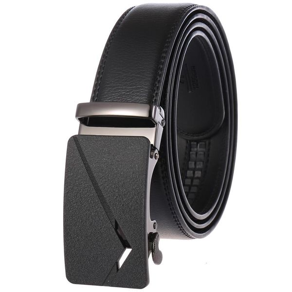 

belts men's bule belts card automatic slot two layer leather litchi pattern production, Black;brown