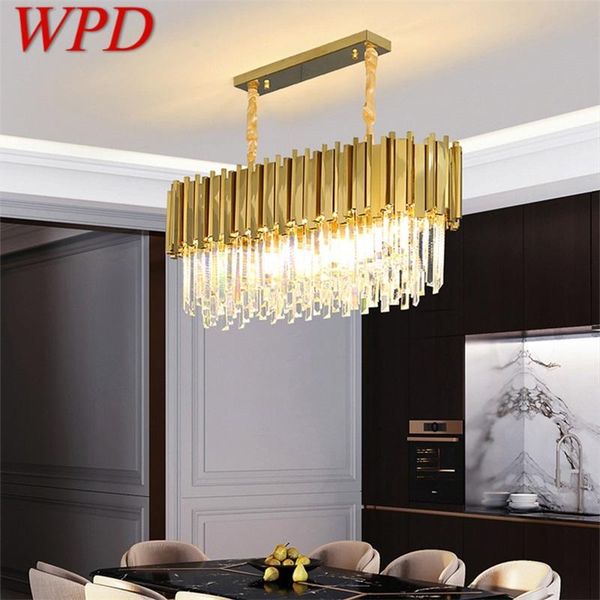 

chandeliers wpd gold chandelier crystal rectangle pendant lamp postmodern led light fixture for home living dining room