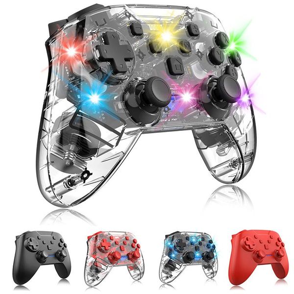 

game controllers & joysticks origin 2021 suitable for switch wireless gamepad switchpro bluetooth transparent with light 4 handl