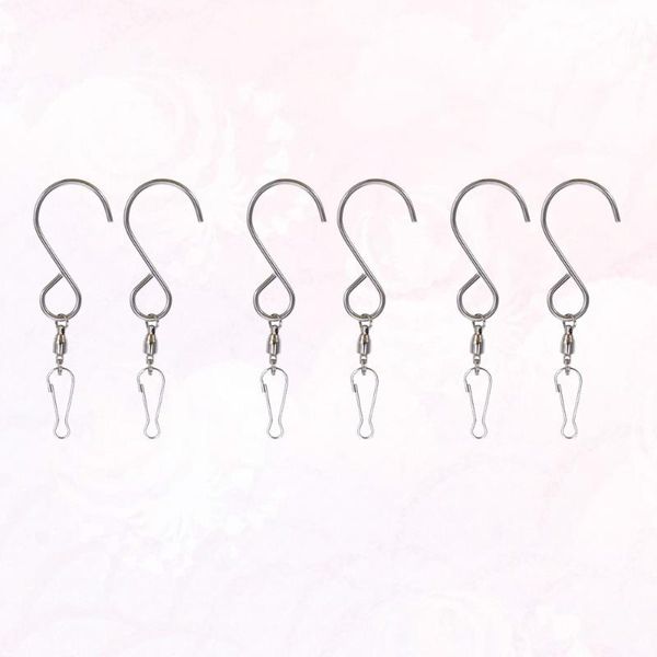 

hooks & rails 6pcs stainless steel s-shaped hook 360Â°rotating wind bell practical lantern bird cage hanging for outdoor outsid