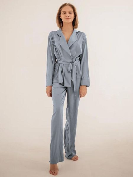 

women's sleepwear round neck satin pajamas lace up household summer, Black;red