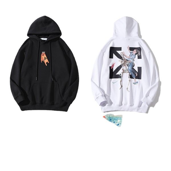 

autumn winter 2021 new fashion br ow skeleton girl dance oil painting sweater for men and women, Black