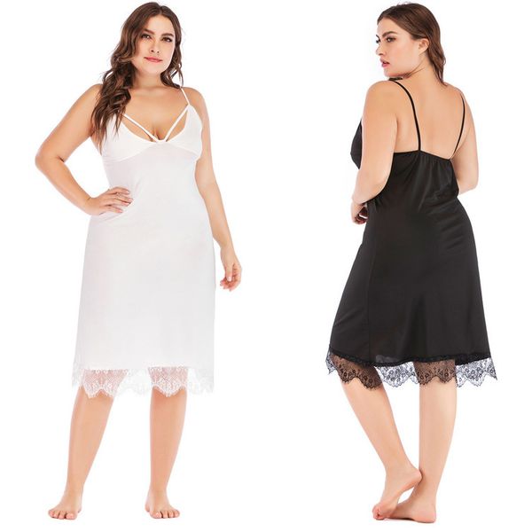 

women's sleepwear deep v suspender pajamas lace night large, Black;red