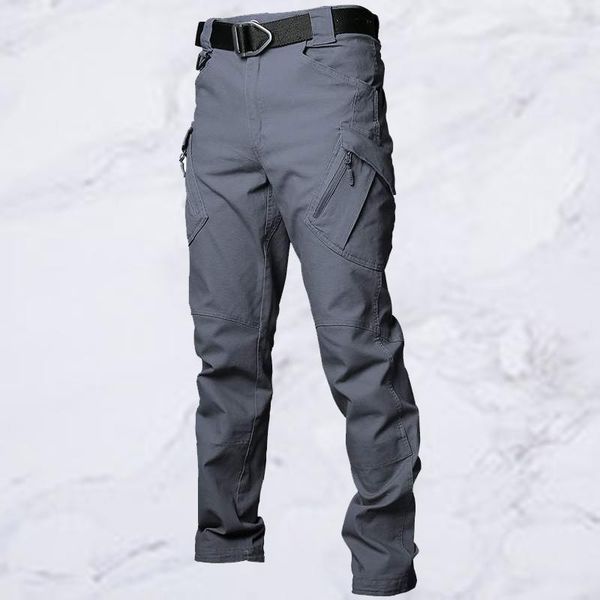 

men's pants tactical men swat combat army trousers multi-pockets outdoor hiking waterproof wear resistant casual cargo su07, Black