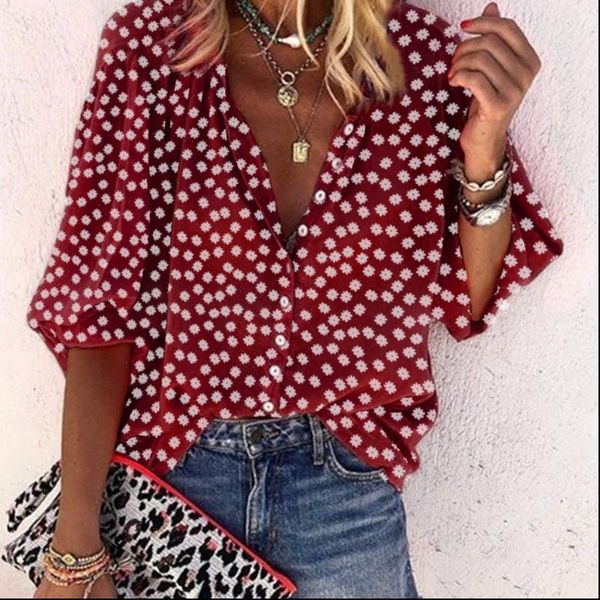 

fashion loose casual half women shirts sleeve white and autumn floral print plus size 5xl boho blusas