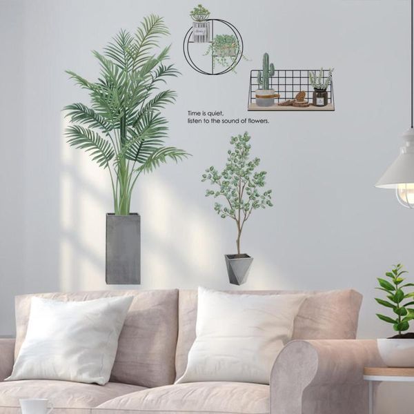 

wall stickers nordic tropical green leaves sticker removable wallpaper bedroom decal decorative for home