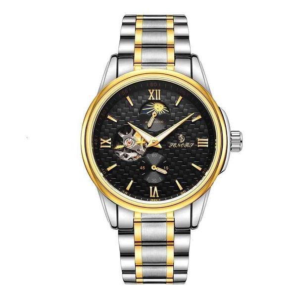 

gentlemen watches brand new luxury men mechanical stainless steel waterproof automatic watch reloj hombre, Slivery;brown