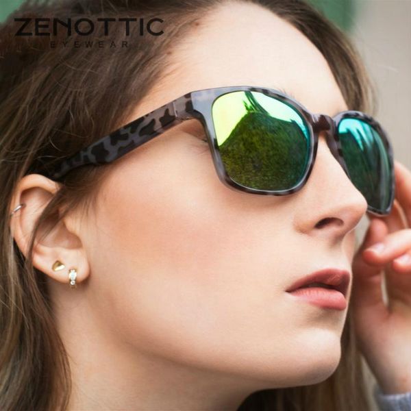 

outdoor eyewear zenottic fashion square polarized sunglasses men lightweight reflective coating mirror lens uv400 goggles driving sun glasse