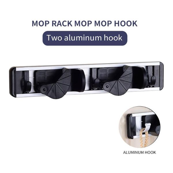 

towel racks household wall-mounted mop broom rack storage bag shelf hook kitchen room bathroom supplies