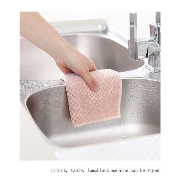 

cleaning cloths nonstick oil coral velvet hanging hand towels kitchen dishclout candy colors soft nursery home use wipe towel