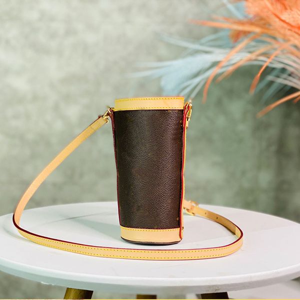 

brown water cup bag old flower crossbody bucket handbag ladies letter printing long shoulder starp