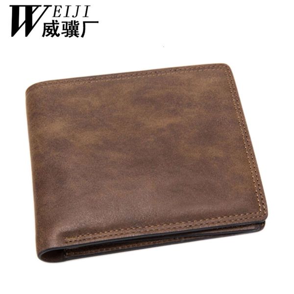 

the wallet spring and summer mad horse handbag leather men's wallet, Black