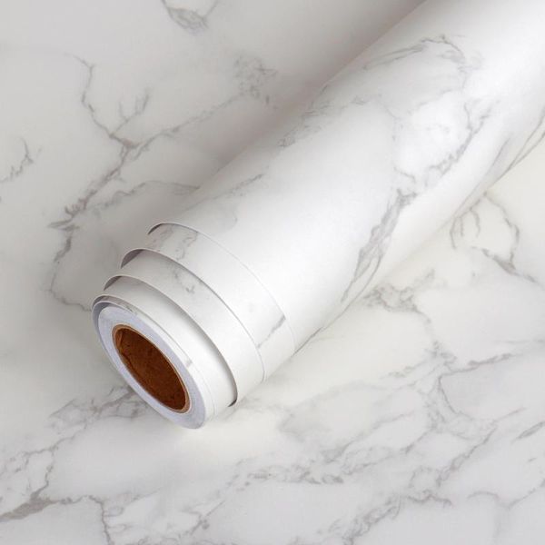 

wallpapers matte marble white kitchen wallpaper self adhesive waterproof film thick furniture stickers for cabinet backsplash desktop