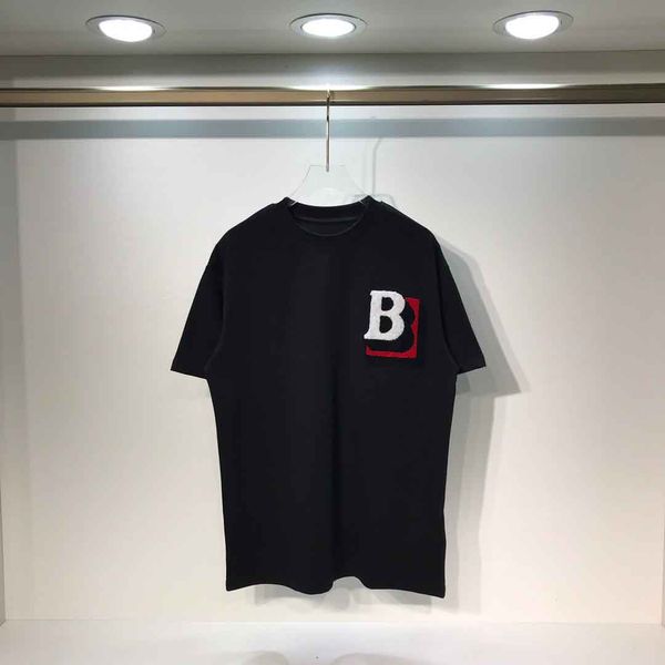 2021ss İlkbahar ve Yaz Yeni Yüksek Sınıf Pamuk Baskı Kısa Kol Yuvarlak Boyun Panel T-Shirt Boyutu M-L-XL-XXL-XXXL RENK BLACK223