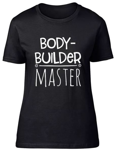 

bodybuilder master fitted womens ladies t shirt, White;black