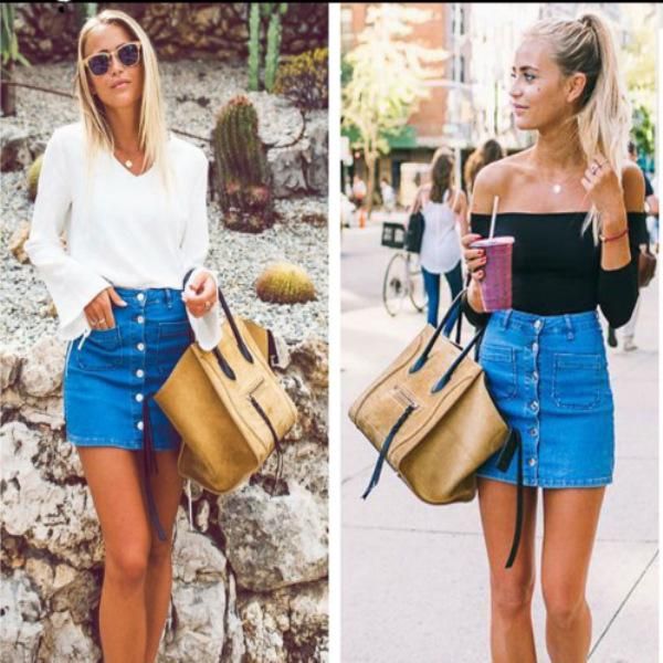 

skirts high waist women mini denim ladies jean skirt a-line short, Black