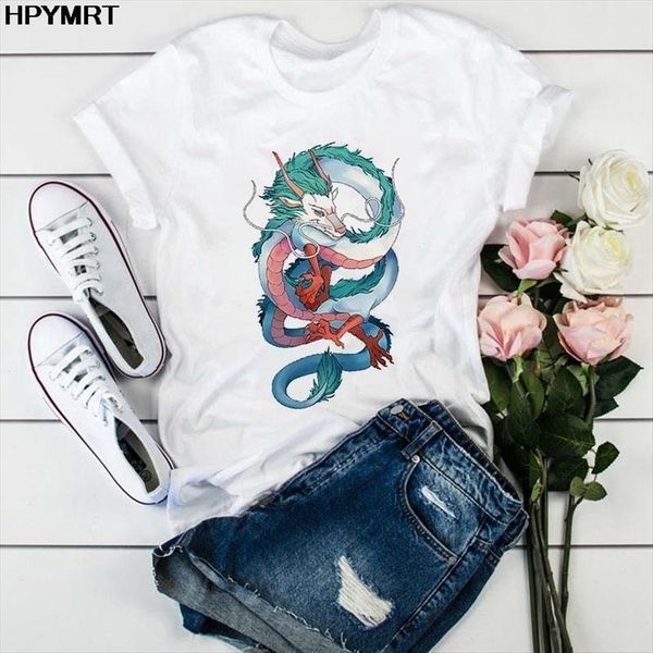 

streetwear ulzzang harajuku vintage womens t shirts chinese dragon print summer oversize loose casual women tee, White