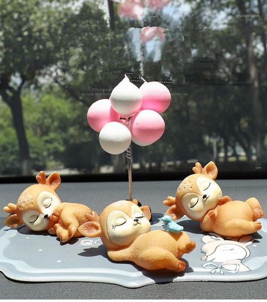 

car interior decoration creative little sika deer christmas decorations interior1