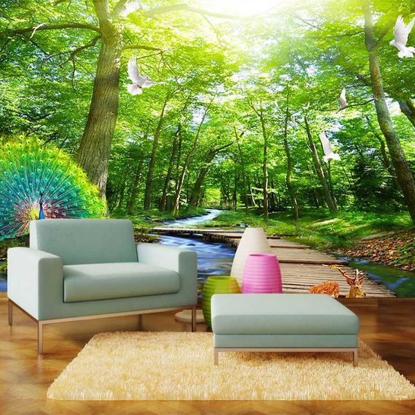 

wallpapers custom po mural 3d tropical rainforest green plant leaves wall painting wallpaper for living room bedroom home decoration